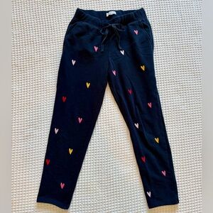 Lou & Gray x LOFT collab Navy Embroidered Heart Sweatpants Joggers - Small